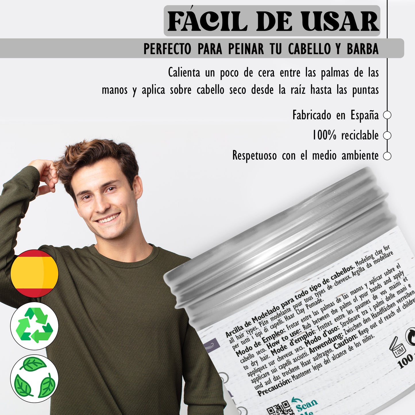 Grey CLAY – ARCILLA, ULTRA MATE, FIJACIÓN NORMAL